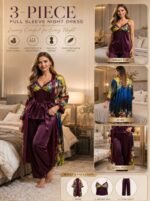 3 Part Print Nightwear Full Sleeves - Image 2