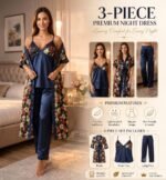3 Part Print Premium Short Sleeves Nightwear