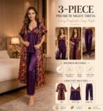 3 Part Print Premium Short Sleeves Nightwear - Image 2