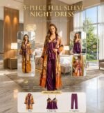 3 Part Print Premium Full Sleeves Nightwear - Image 2