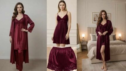 Peacock Luxury 4 Part Nightwear Set