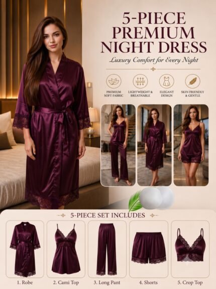 5 PIECE PREMIUM NIGHT WEAR